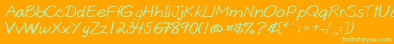 Goobascript Font – Green Fonts on Orange Background