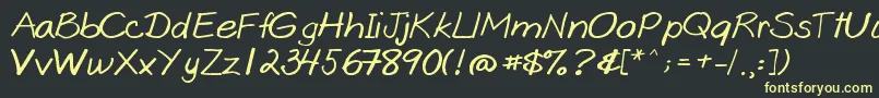 フォントGoobascript – 黒い背景に黄色の文字
