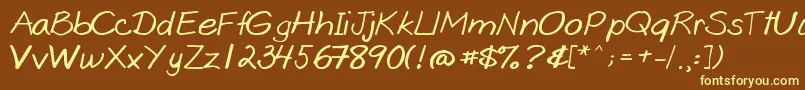 Goobascript-fontti – keltaiset fontit ruskealla taustalla