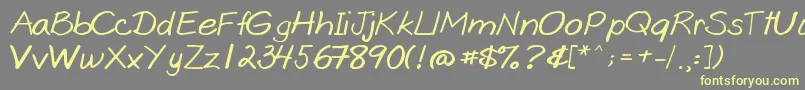 Goobascript-fontti – keltaiset fontit harmaalla taustalla