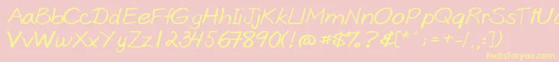 Goobascript-fontti – keltaiset fontit vaaleanpunaisella taustalla