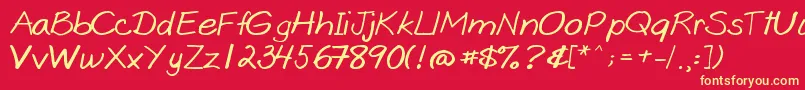 Goobascript-fontti – keltaiset fontit punaisella taustalla
