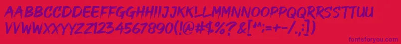 Good Brush Font – Purple Fonts on Red Background