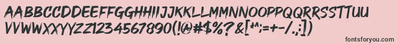 フォントGood Brush – ピンクの背景に黒い文字