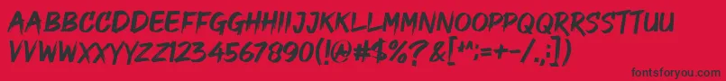 フォントGood Brush – 赤い背景に黒い文字