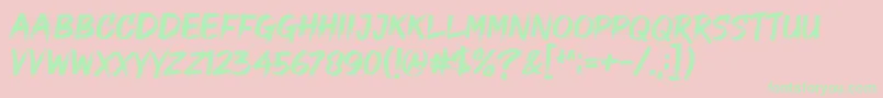 Good Brush Font – Green Fonts on Pink Background