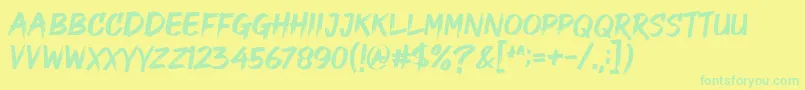 Fonte Good Brush – fontes verdes em um fundo amarelo