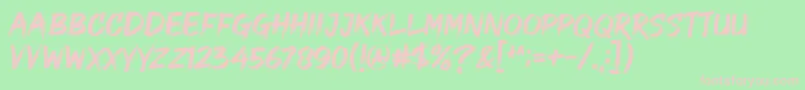 Good Brush-fontti – vaaleanpunaiset fontit vihreällä taustalla