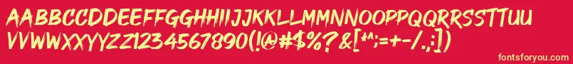 Good Brush Font – Yellow Fonts on Red Background