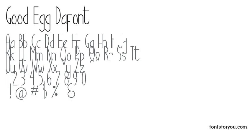 Czcionka Good Egg Dafont – alfabet, cyfry, specjalne znaki