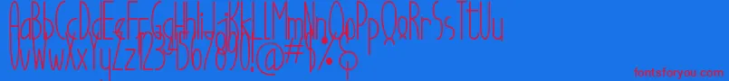 Good Egg Dafont-Schriftart – Rote Schriften auf blauem Hintergrund