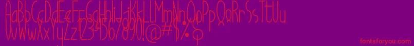 Good Egg Dafont-Schriftart – Rote Schriften auf violettem Hintergrund