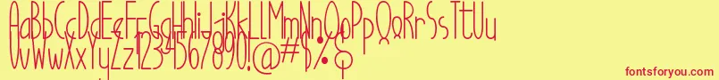 Good Egg Dafont-Schriftart – Rote Schriften auf gelbem Hintergrund