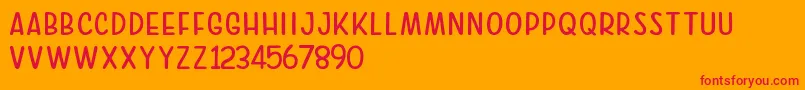 Good Feeling Sans Demo Font – Red Fonts on Orange Background