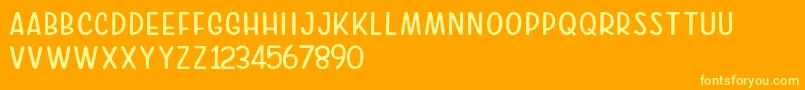fuente Good Feeling Sans Demo – Fuentes Amarillas Sobre Fondo Naranja