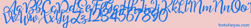 Good Feeling Script Demo Font – Blue Fonts on Pink Background