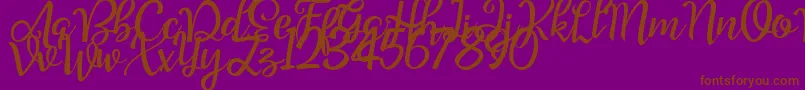 Шрифт Good Feeling Script Demo – коричневые шрифты на фиолетовом фоне