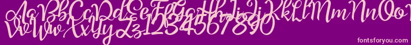 Good Feeling Script Demo Font – Pink Fonts on Purple Background