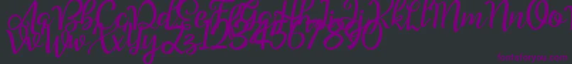 Good Feeling Script Demo-Schriftart – Violette Schriften auf schwarzem Hintergrund
