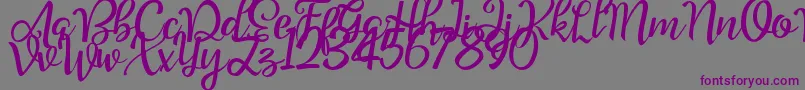 Шрифт Good Feeling Script Demo – фиолетовые шрифты на сером фоне