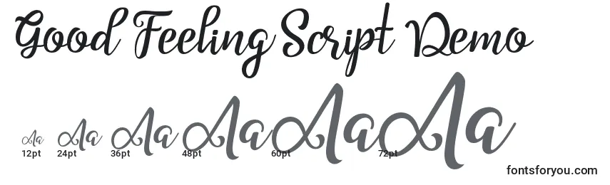 Good Feeling Script Demo Font Sizes