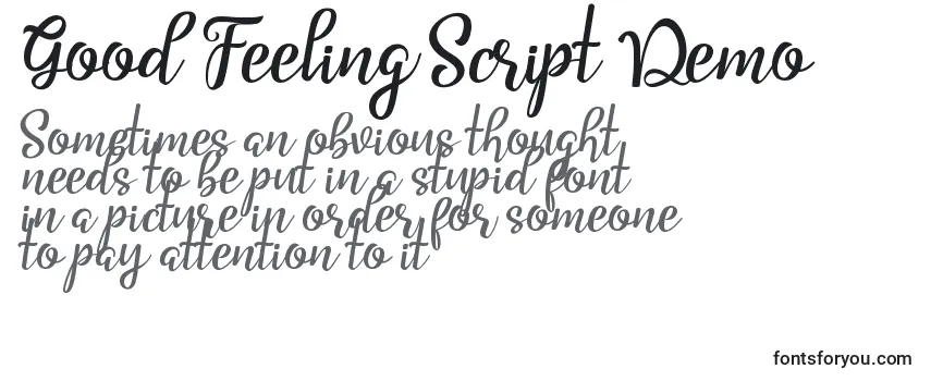 Review of the Good Feeling Script Demo Font