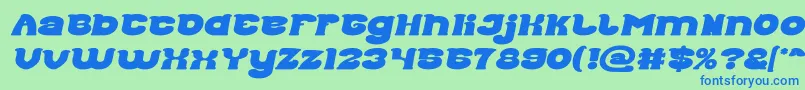 Шрифт Good Morning Bold Italic – синие шрифты на зелёном фоне