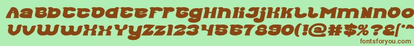 Fonte Good Morning Bold Italic – fontes marrons em um fundo verde