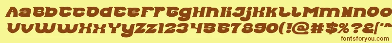 Good Morning Bold Italic-Schriftart – Braune Schriften auf gelbem Hintergrund