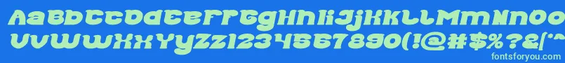 Fonte Good Morning Bold Italic – fontes verdes em um fundo azul