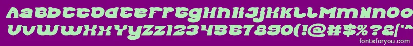 Fonte Good Morning Bold Italic – fontes verdes em um fundo violeta