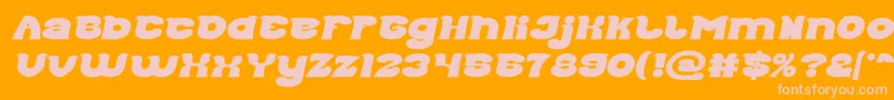 Good Morning Bold Italic-fontti – vaaleanpunaiset fontit oranssilla taustalla