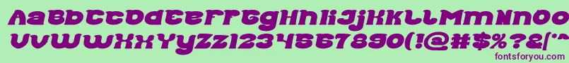 Good Morning Bold Italic-Schriftart – Violette Schriften auf grünem Hintergrund
