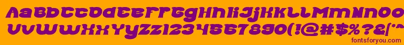 Good Morning Bold Italic-fontti – violetit fontit oranssilla taustalla
