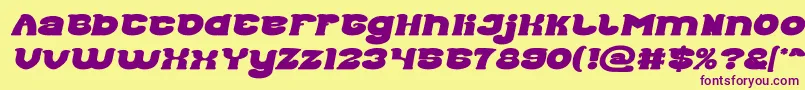 Good Morning Bold Italic-Schriftart – Violette Schriften auf gelbem Hintergrund
