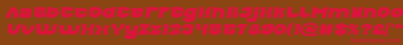 フォントGood Morning Bold Italic – 赤い文字が茶色の背景にあります。