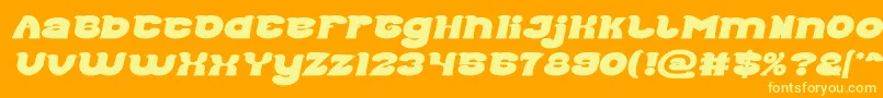 Good Morning Bold Italic-Schriftart – Gelbe Schriften auf orangefarbenem Hintergrund