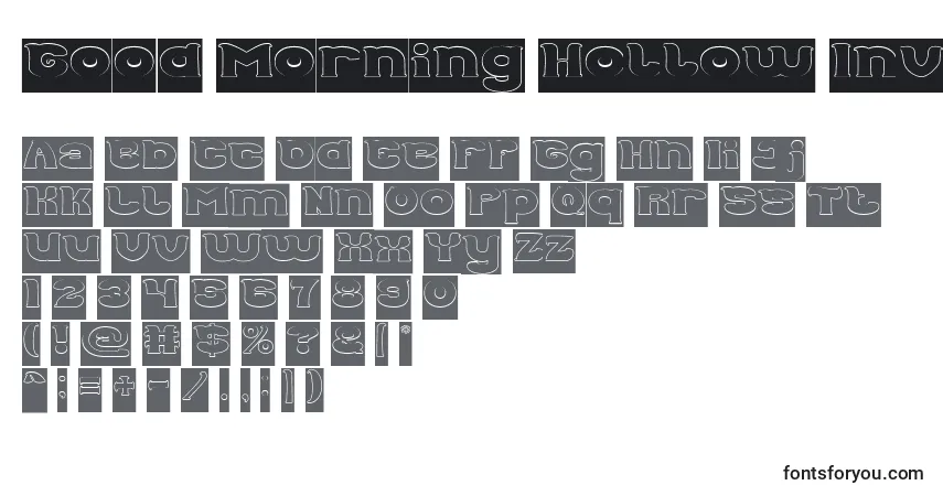 Good Morning Hollow Inverseフォント–アルファベット、数字、特殊文字
