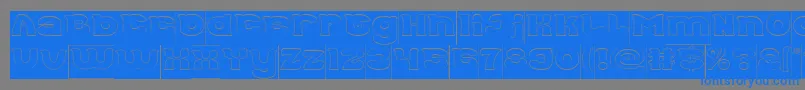 Good Morning Hollow Inverse-Schriftart – Blaue Schriften auf grauem Hintergrund