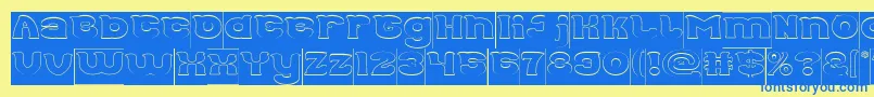 Good Morning Hollow Inverse Font – Blue Fonts on Yellow Background