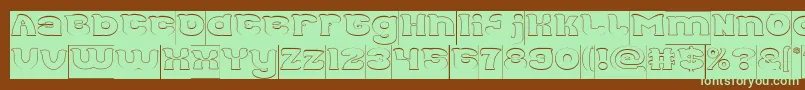 Good Morning Hollow Inverse Font – Green Fonts on Brown Background