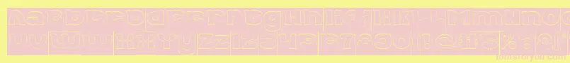 Good Morning Hollow Inverse-fontti – vaaleanpunaiset fontit keltaisella taustalla