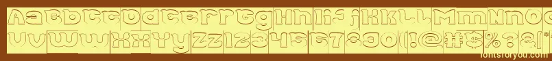 Good Morning Hollow Inverse-fontti – keltaiset fontit ruskealla taustalla