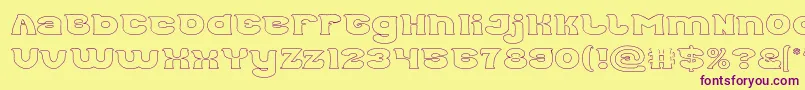 Good Morning Hollow Font – Purple Fonts on Yellow Background