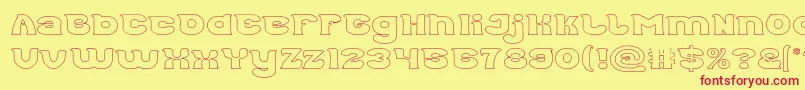 Good Morning Hollow Font – Red Fonts on Yellow Background