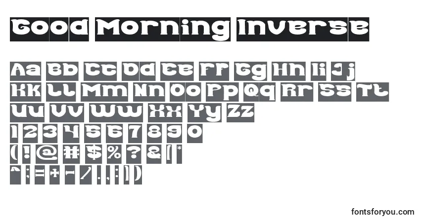 Schriftart Good Morning Inverse – Alphabet, Zahlen, spezielle Symbole