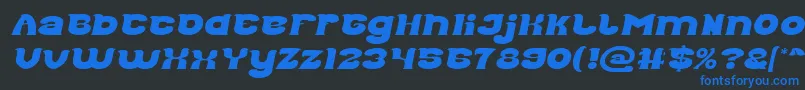 Good Morning Italic-Schriftart – Blaue Schriften auf schwarzem Hintergrund