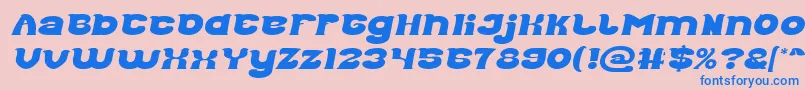 Good Morning Italic-Schriftart – Blaue Schriften auf rosa Hintergrund