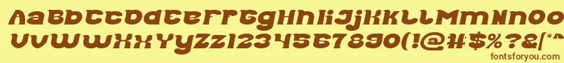 Fonte Good Morning Italic – fontes marrons em um fundo amarelo
