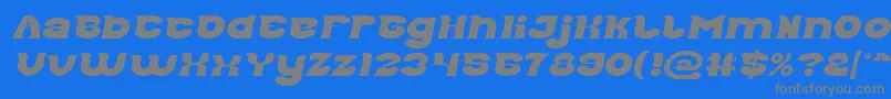 フォントGood Morning Italic – 青い背景に灰色の文字